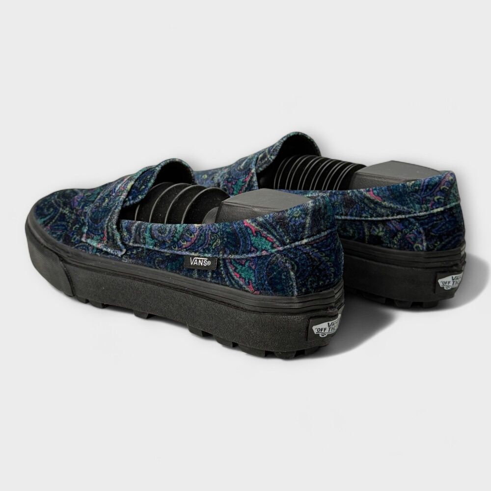 Vans Style 53 Velvet Paisley Blue Slip On Creeper Womens 8 Mens 6.5 NWOB - Picture 6 of 12